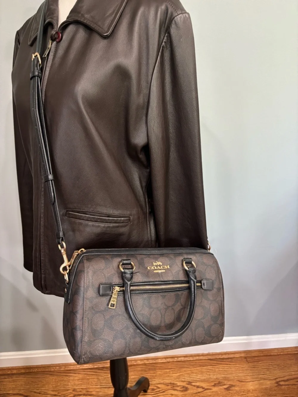 Coach Rowan Satchel in signature brown and black coated canvas - Picture 16 of 16